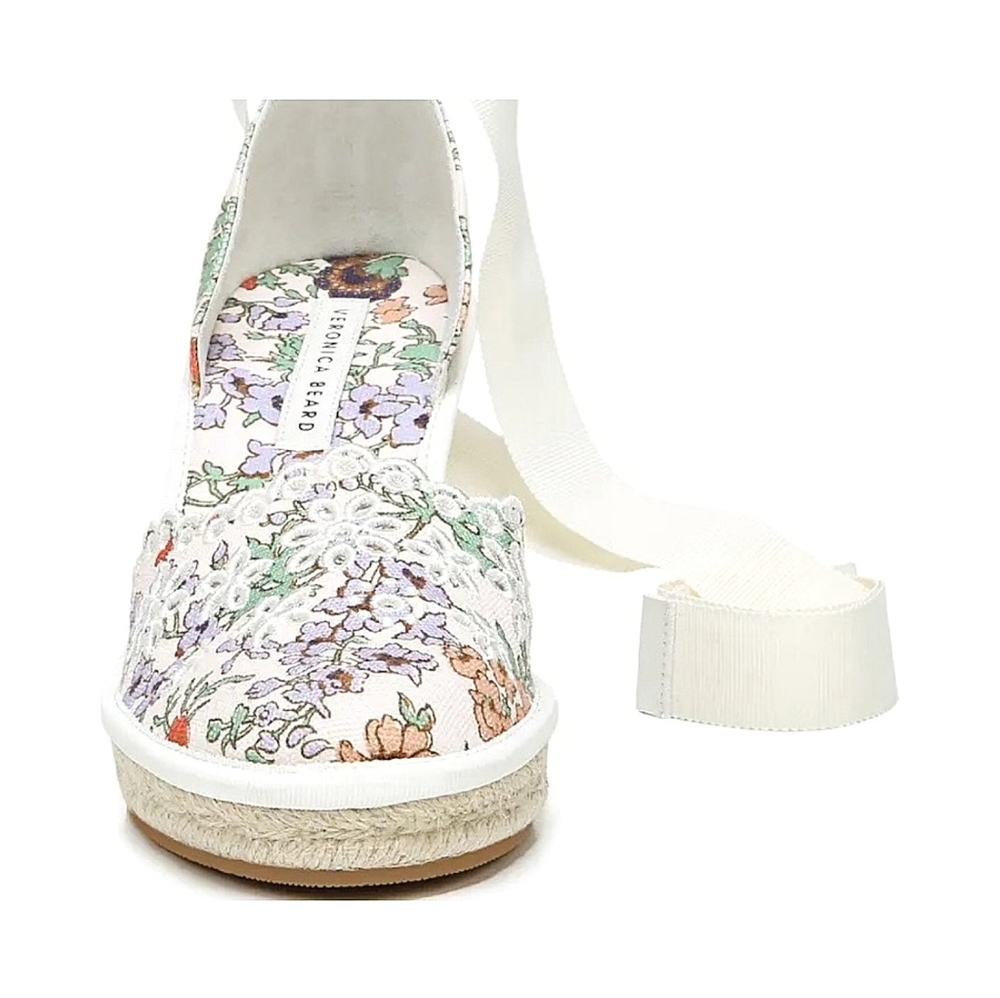 Veronica Beard Liberty Floral Fairycore Platform Lace Up Sandal - Picture 4 of 8